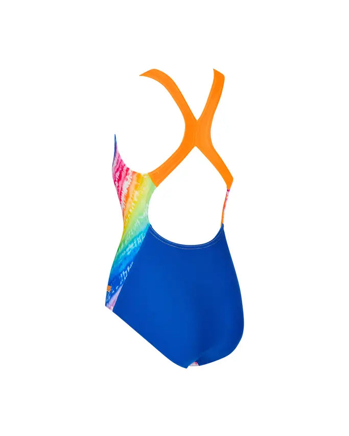 Zoggs Zoggs Girls Flyback One Piece - Rainbow Ripple Zoggs Girls Flyback One Piece - Rainbow Ripple Splash Swimwear Swim Girls