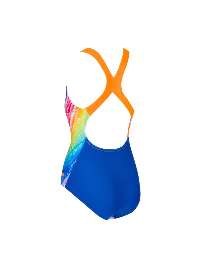 Zoggs Zoggs Girls Flyback One Piece - Rainbow Ripple Zoggs Girls Flyback One Piece - Rainbow Ripple Splash Swimwear Swim Girls
