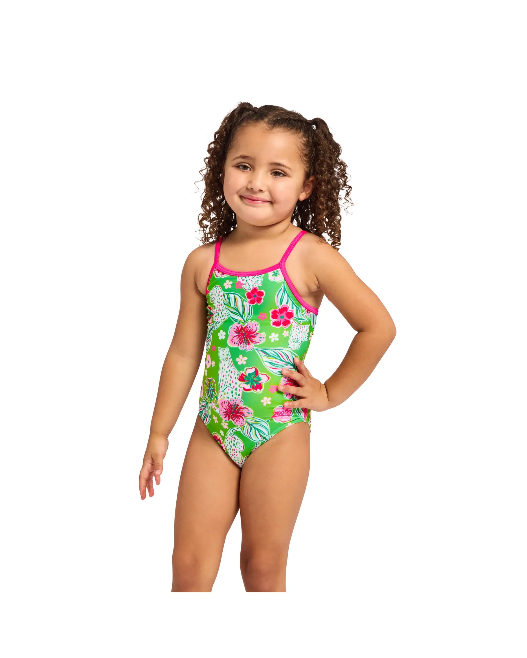 Zoggs Zoggs Girls Yaroomba Floral One Piece Zoggs Girls Yaroomba Floral One Piece Splash Swimwear Kids
