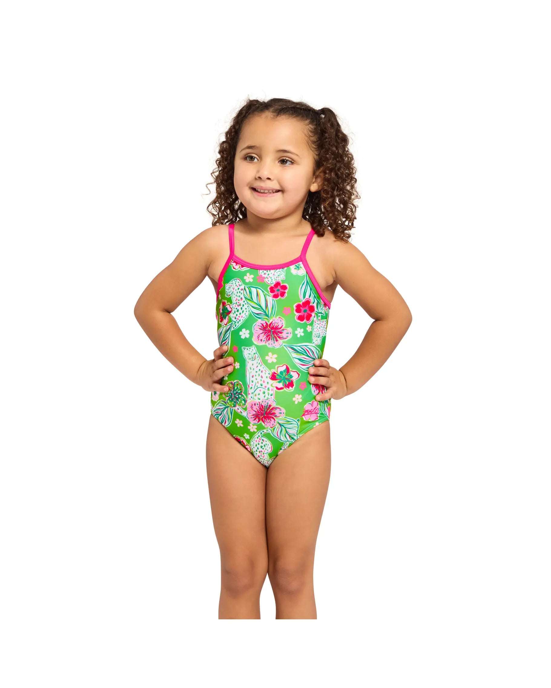 Zoggs Zoggs Girls Yaroomba Floral One Piece Zoggs Girls Yaroomba Floral One Piece Splash Swimwear Kids
