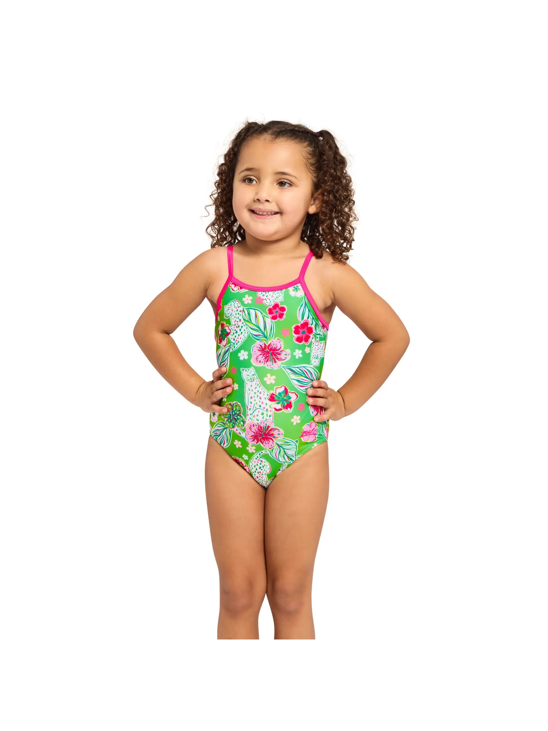 Zoggs Zoggs Girls Yaroomba Floral One Piece Zoggs Girls Yaroomba Floral One Piece Splash Swimwear Kids