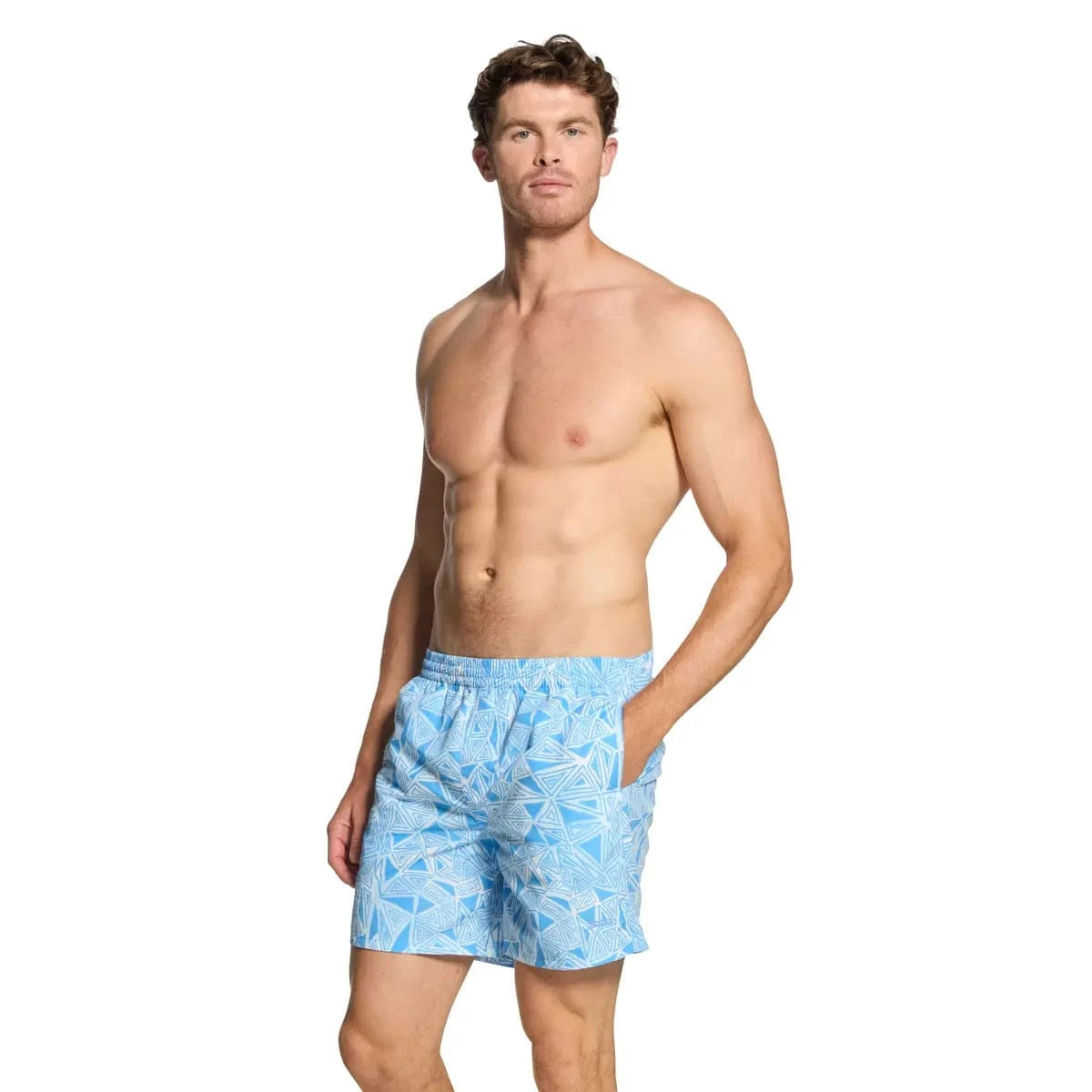 Zoggs Zoggs Mens 16 Inch Water Shorts - Geometric Zoggs Mens 16 Inch Water Shorts - Geometric Splash Swimwear Mens