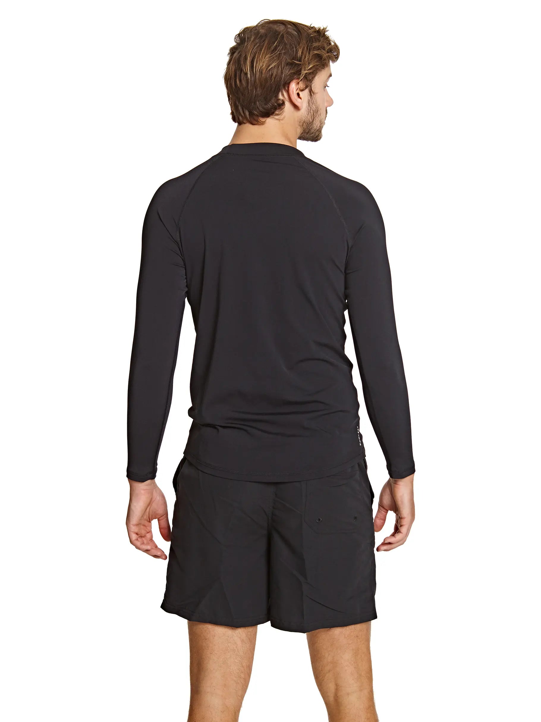 Zoggs Zoggs Mens Jackson Long Sleeve Sun Top - Black Zoggs Mens Jackson Long Sleeve Sun Top - Black Splash Swimwear Rashies & Sunsuits