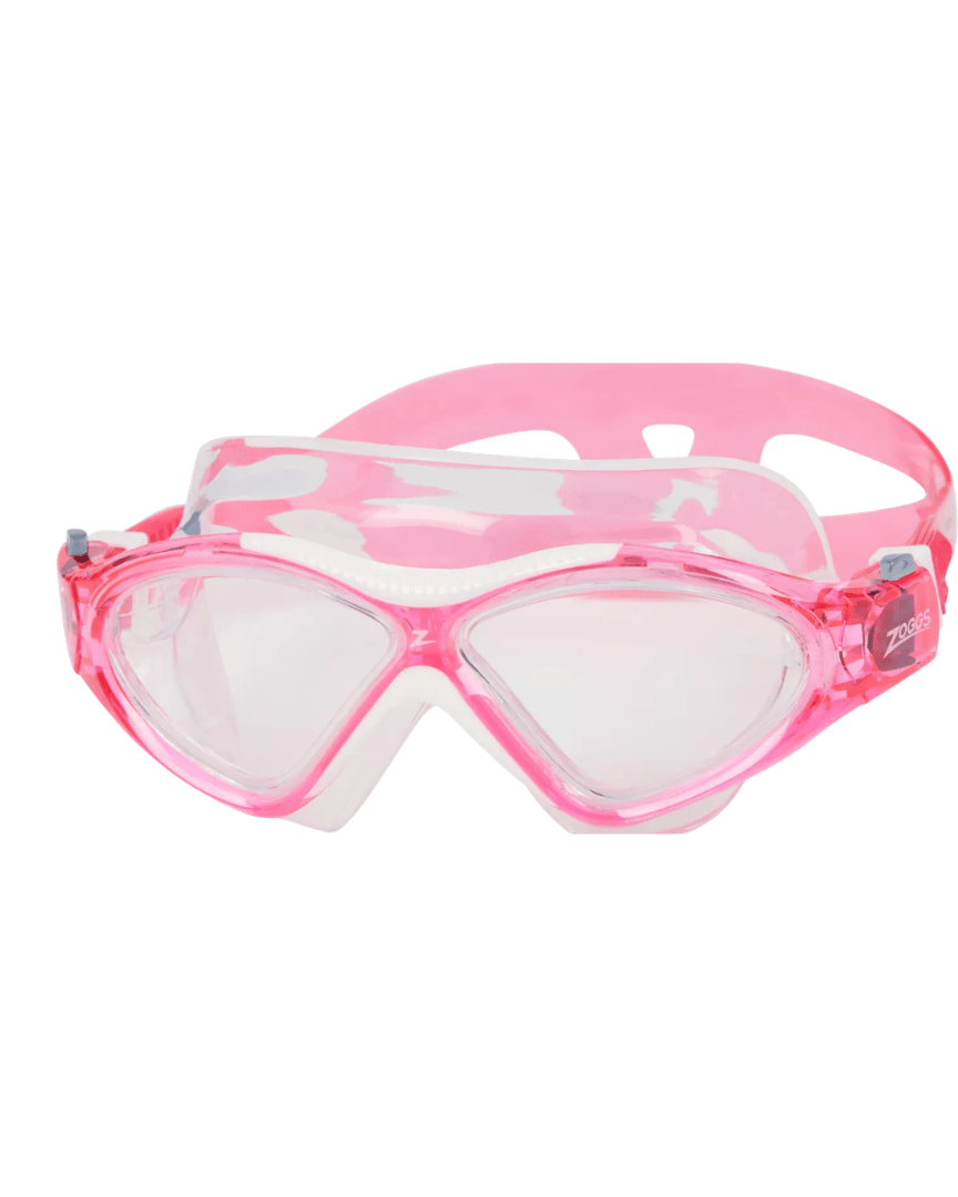 Zoggs Zoggs Super Seal Junior Mask - 6-14yrs - Pink/White Clear Lens 461346 Zoggs Phantom Junior Mask Splash Swimwear Goggles 194151221824