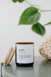 Dictionary Candle - Family - The Commonfolk - Splash Swimwear  - candles, gifting, health & beauty, new arrivals, Nov22, the commonfolk - Splash Swimwear 