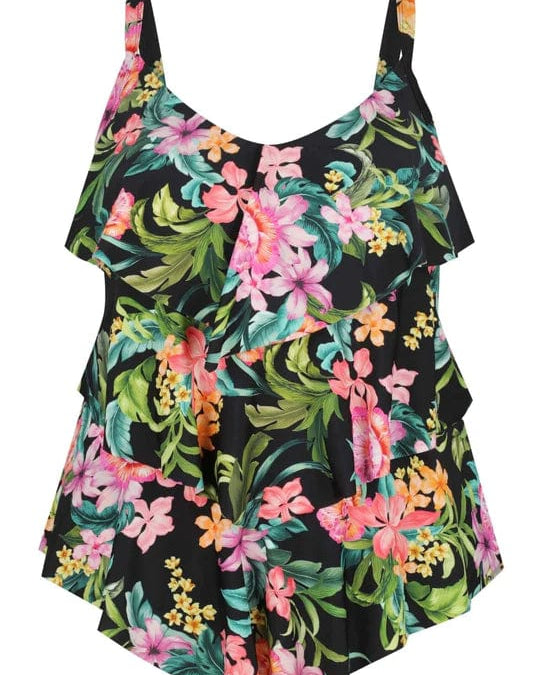 Capriosca Bora Bora 3 Tier Tankini Top Splash Swimwear Swim Dress, Tankini & One Piece