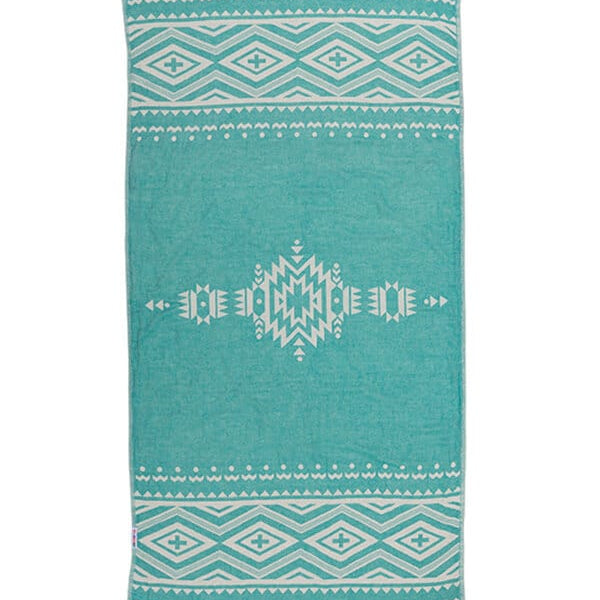 Hammamas Aztec Turkish Towel Splash Swimwear Beach Towels Emerald 1000011318