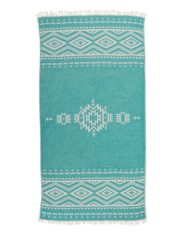 Hammamas Aztec Turkish Towel Splash Swimwear Beach Towels Emerald 1000011318
