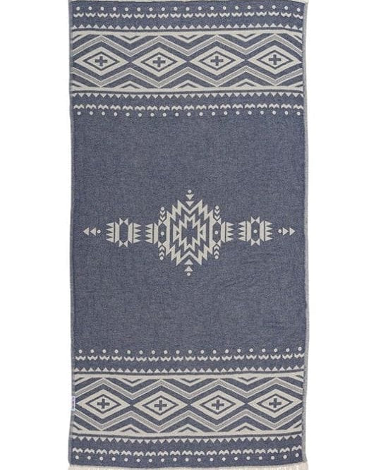 Hammamas Aztec Turkish Towel Splash Swimwear Beach Towels Navy 1000008702