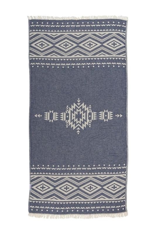 Hammamas Aztec Turkish Towel Splash Swimwear Beach Towels Navy 1000008702