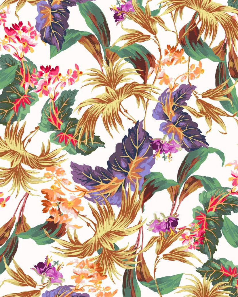 Monte & Lou Bliss High Waisted Bikini Pant - Blanc Splash Swimwear Cheeky Bikini Bottoms