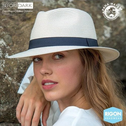 Rigon Headwear Before Dark Pana-mate Fedora Hat BD459 Splash Swimwear Hats Ivory / M/L (58cm) 9328897014384