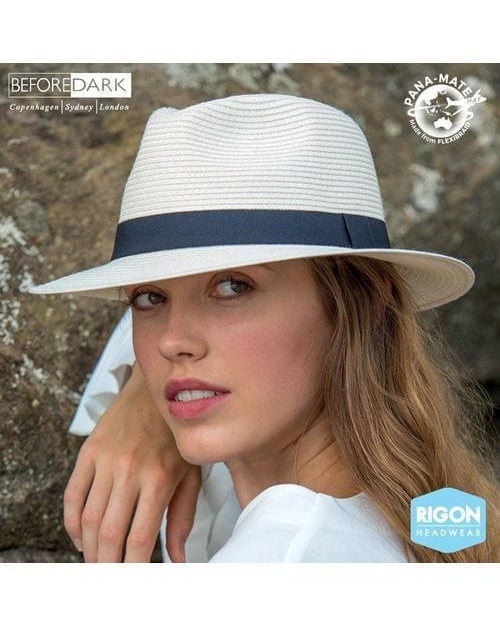 Rigon Headwear Before Dark Pana-mate Fedora Hat BD459 Splash Swimwear Hats Ivory / M/L (58cm) 9328897014384