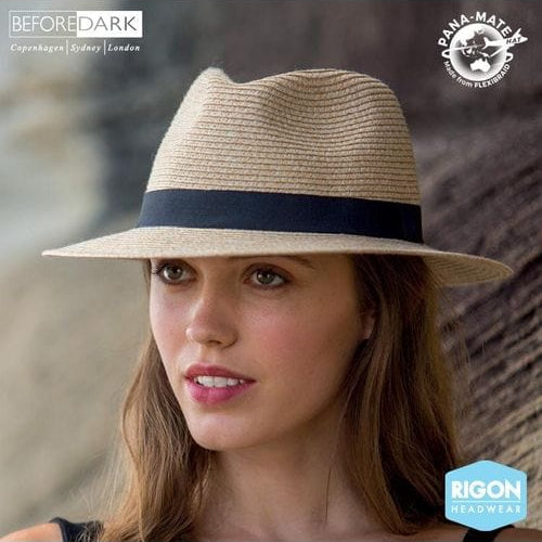 Rigon Headwear Before Dark Pana-mate Fedora Hat BD459 Splash Swimwear Hats Natural / S/M (56cm) 9328897021443