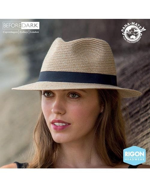 Rigon Headwear Before Dark Pana-mate Fedora Hat BD459 Splash Swimwear Hats Natural / S/M (56cm) 9328897021443