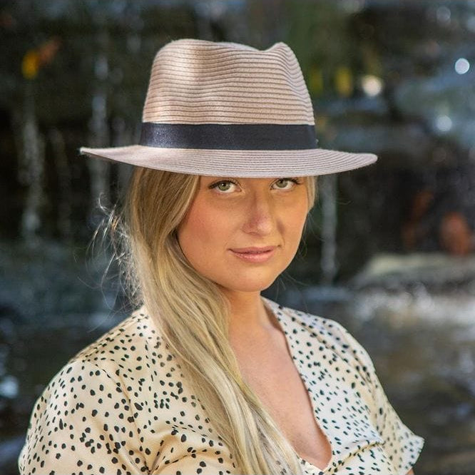 Rigon Headwear Before Dark Pana-mate Fedora Hat BD459 Splash Swimwear Hats Taupe / M/L (58cm) 3381997040833