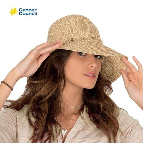 Rigon Headwear Cancer Council Bohemian Bucket Hat RL30 Splash Swimwear Hats NATURAL / M/L 9328897058050