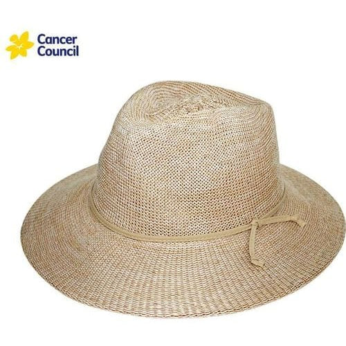 Rigon Headwear Cancer Council Jacqui Mannish Fedora RL73 Splash Swimwear Hats Wheat / M/L (58cm) 9328897010768