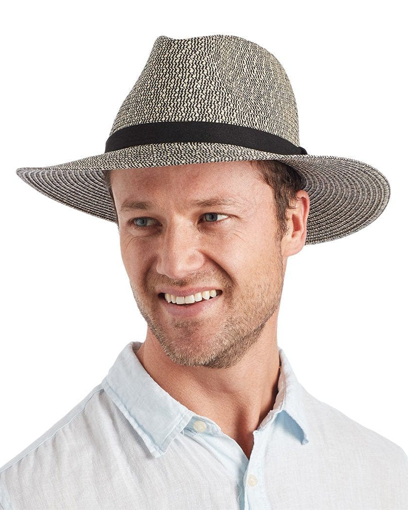 Rigon Headwear Cancer Council Outback Lightweight Fedora RM733 Splash Swimwear Hats Grey/Black / M/L (58cm) 9328897082741