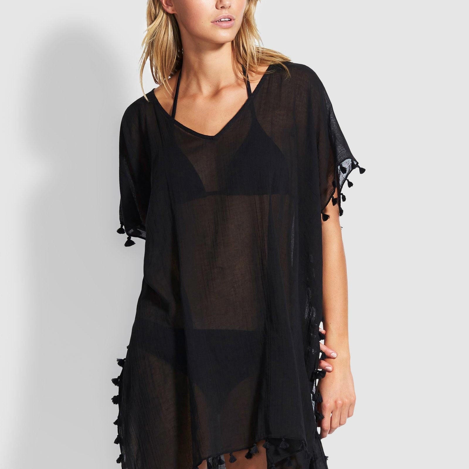 Seafolly Amnesia Kaftan 52162 Splash Swimwear Kaftans & Cover Ups O/S / Black 9337611823560