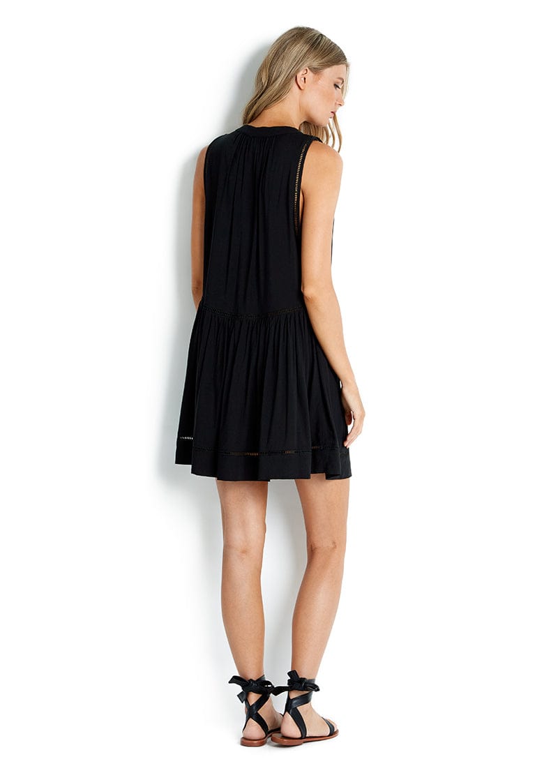 Seafolly Beach Basics Ladder Detail Dress - Black Splash Swimwear Dresses