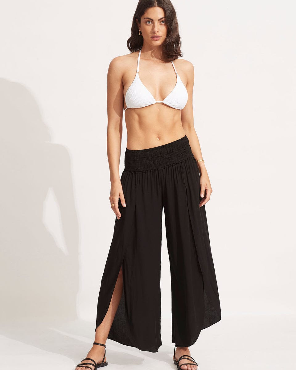 Seafolly Beach Basics Shirred Waist Wrap Pant Splash Swimwear Pants