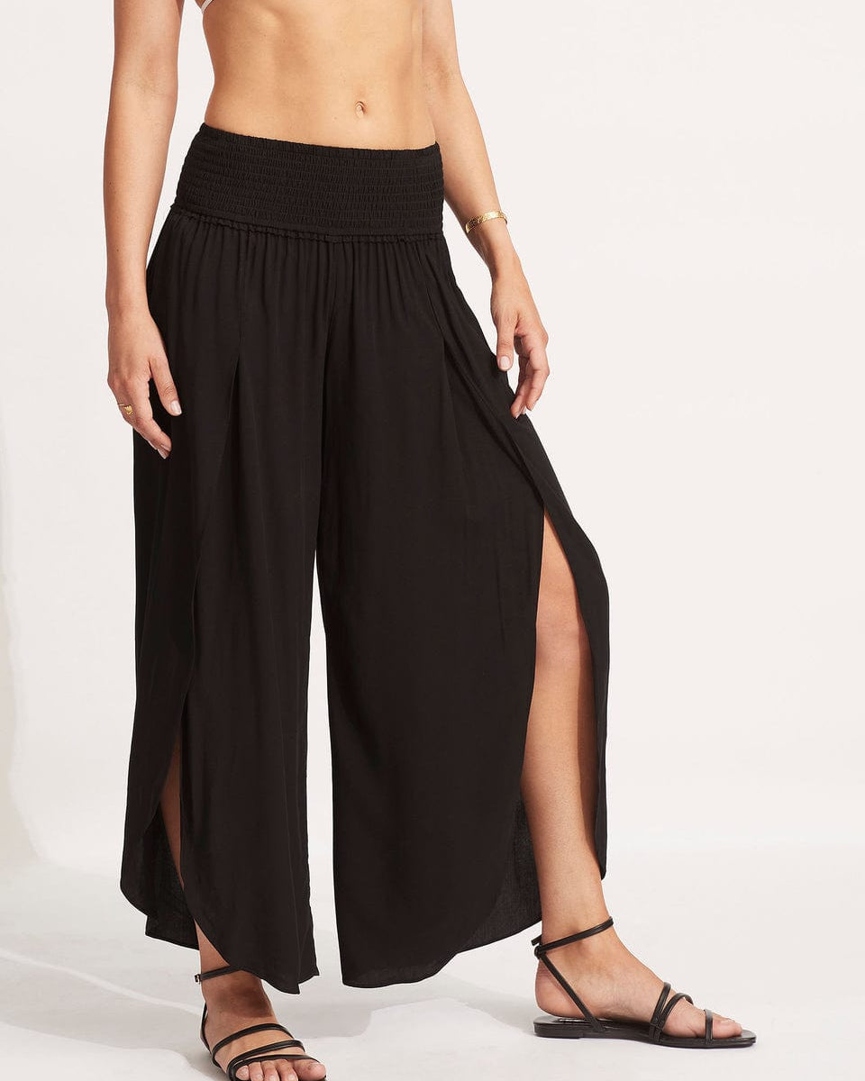 Seafolly Beach Basics Shirred Waist Wrap Pant Splash Swimwear Pants