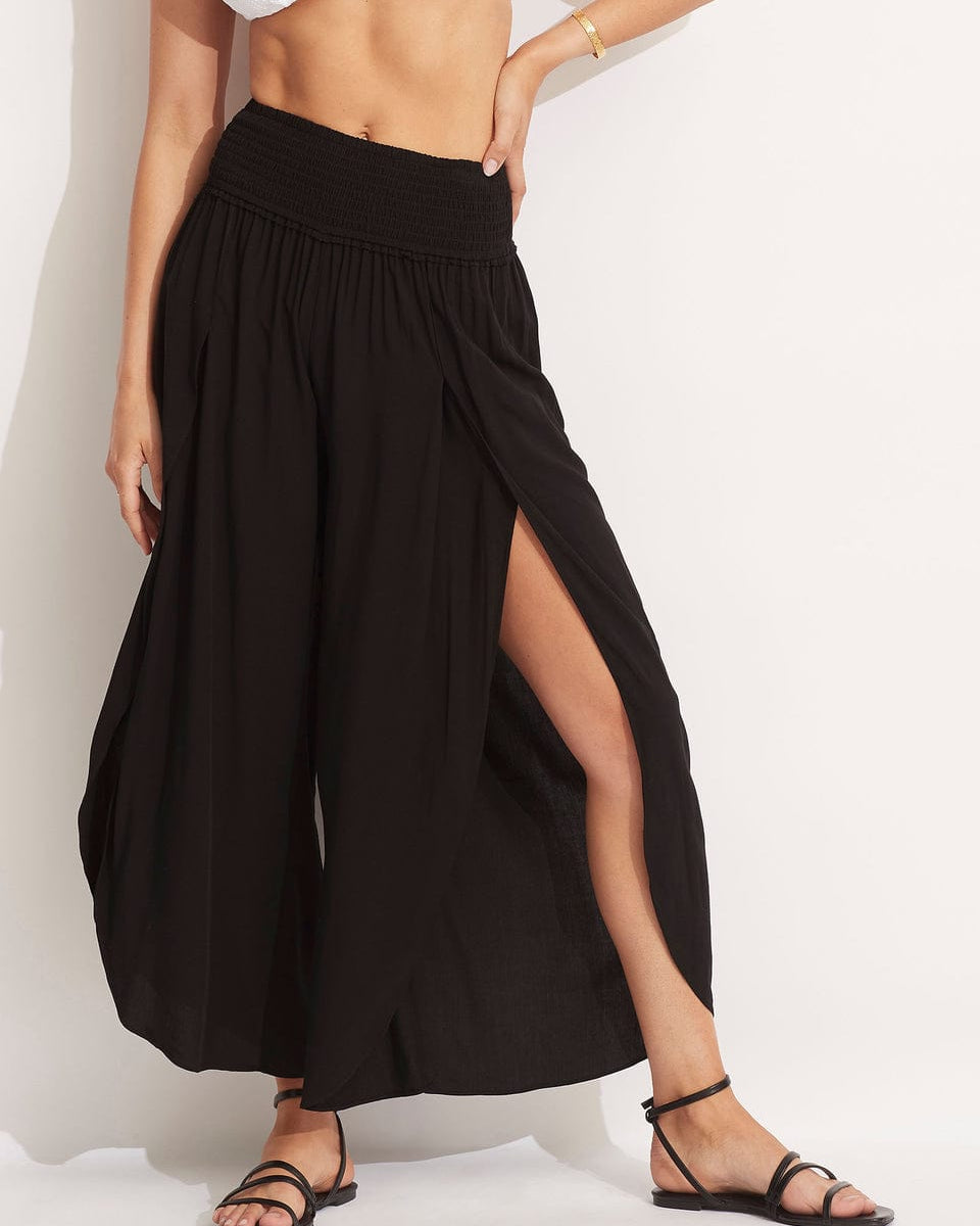 Seafolly Beach Basics Shirred Waist Wrap Pant Splash Swimwear Pants