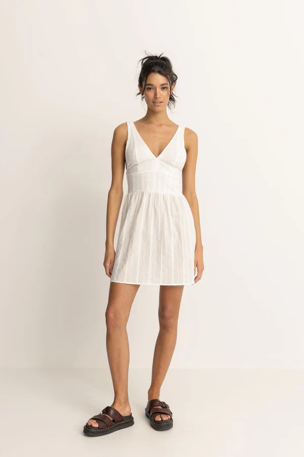 Lana Mini Dress - White - Rhythm Womens - Splash Swimwear  - Apr24, Dresses, new arrivals, rhythm women, Shorts, women clothing - Splash Swimwear 