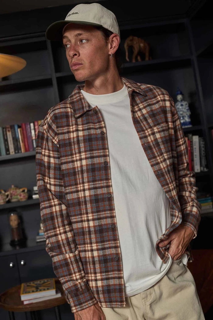 Albert Check Long Sleeve Shirt - Almond