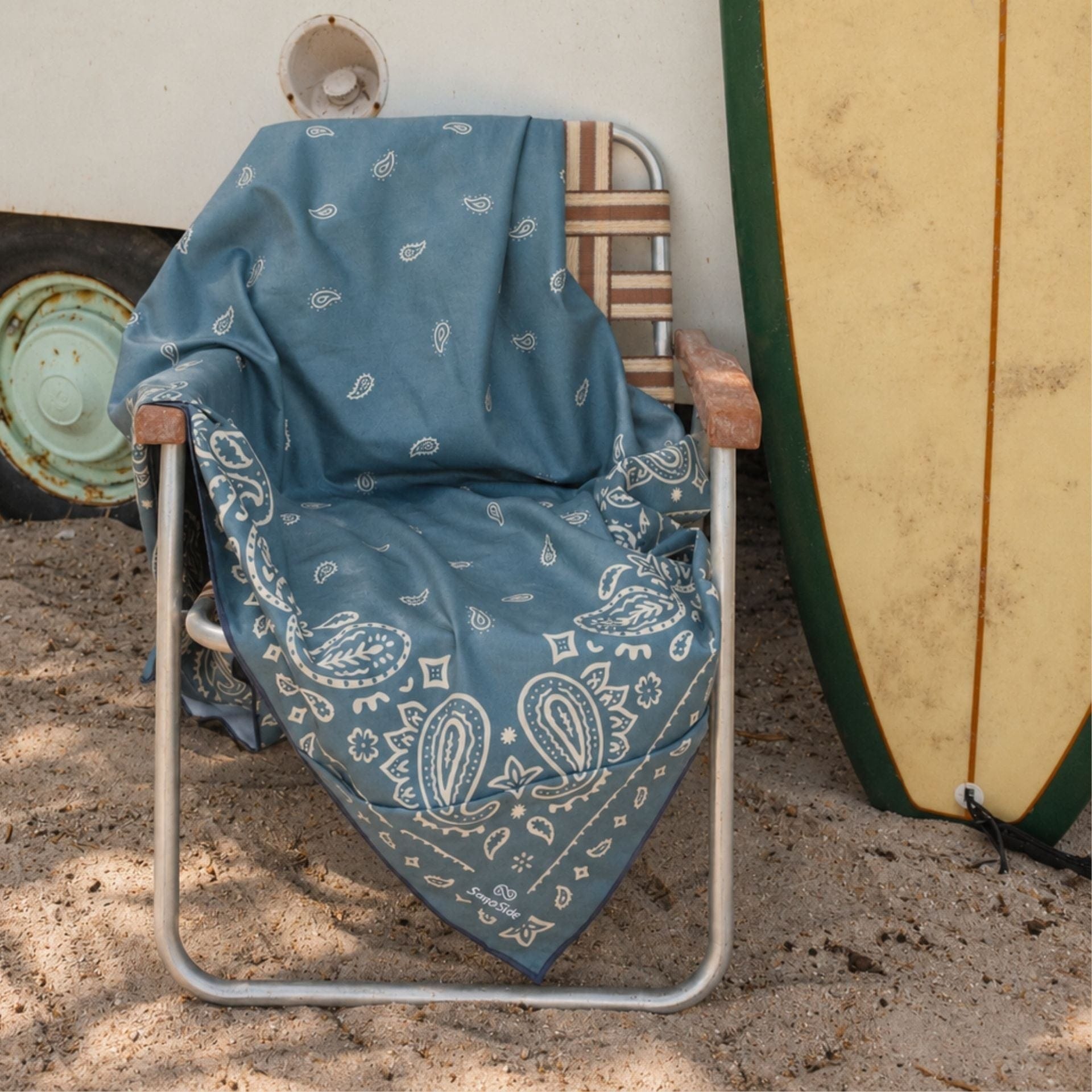 Somerside XL Venice Sand Free Beach Towel, lifestyle view