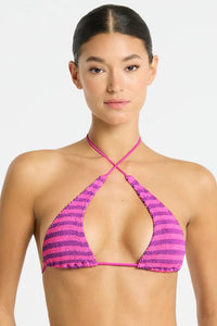 Sofie Tri - Cerise Stripe - Bond Eye - Splash Swimwear  - Bikini Tops, bound, Nov 23, Womens, womens swim - Splash Swimwear 