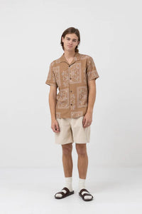 Border Short Sleeve Shirt - Cedar - Rhythm - Splash Swimwear  - Jul23, mens clothing, mens shirts, new arrivals, Rhythm men - Splash Swimwear 