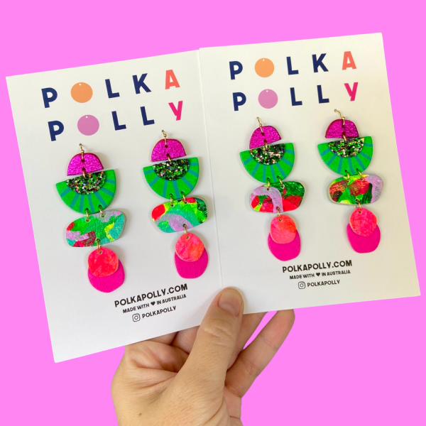 Polka Polly Flowering Lily - Polka Polly - Splash Swimwear  - Apr24, earrings, polka polly - Splash Swimwear 