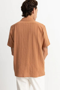 Dobby Ss Shirt Tobacco - Rhythm Mens - Splash Swimwear  - mens, mens clothing, mens rhythm, mens tee, Oct23 - Splash Swimwear 