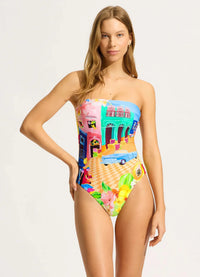 Cuba DD Bandeau One Piece - Turquoise