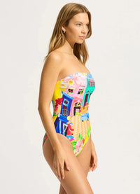 Cuba DD Bandeau One Piece - Turquoise