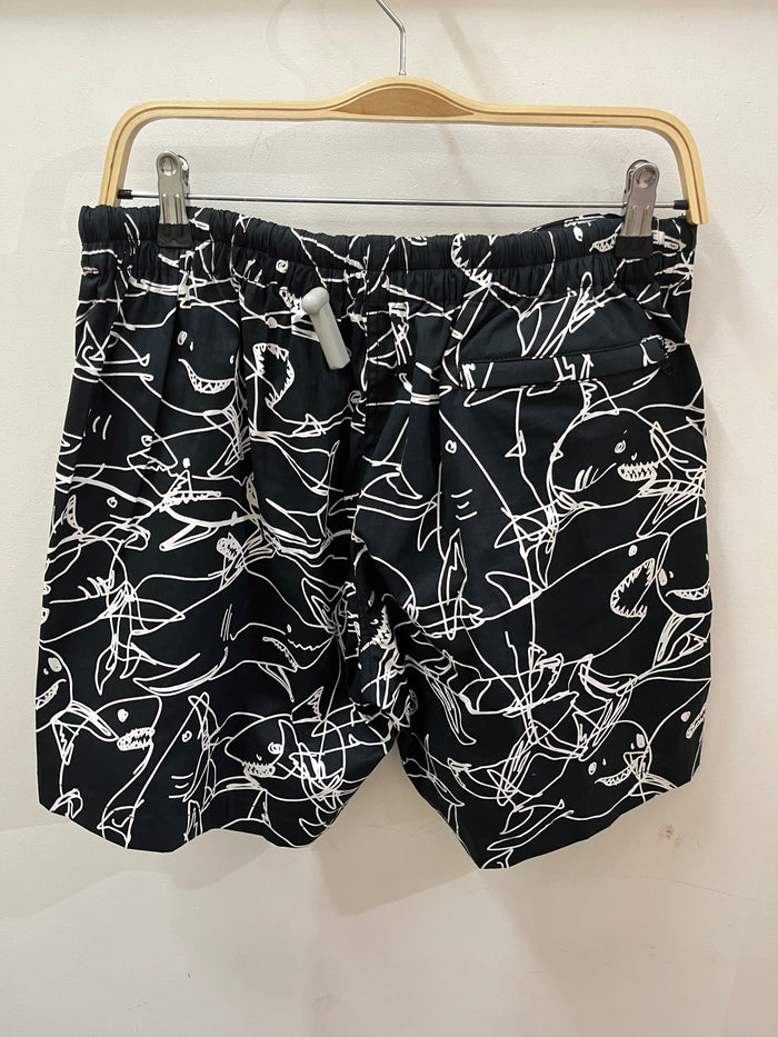 Shark Lines Easy Shorts - Black - Green Rock - Splash Swimwear  - Dec23, green rock, mens shorts - Splash Swimwear 
