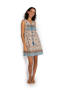 Jaipur Dress Short - Sunflower Block Print* - OM Designs - Splash Swimwear  - Dresses, May23, OM Designs, Womens, womens clothing - Splash Swimwear 