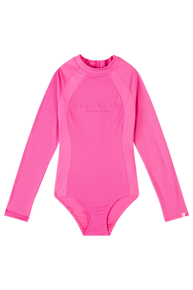 Girls Essential Panelled Paddlesuit - Pink - Seafolly Girls - Splash Swimwear  - April23, girls 8-16, kids, Seafolly Girls - Splash Swimwear 
