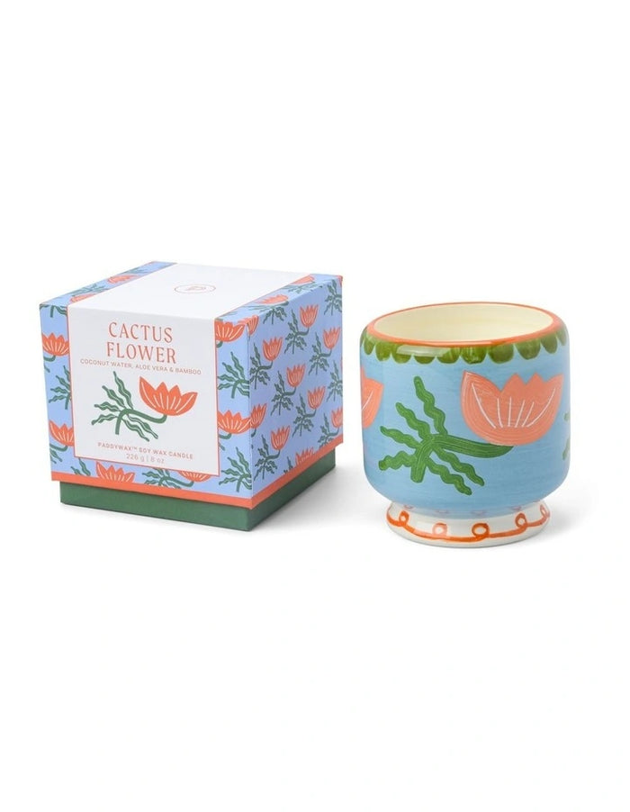 Adopo Eye Ceramic Candle 8oz - Cactus Flower