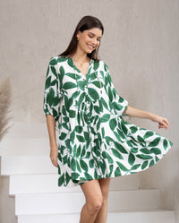 Green Leaf Babydoll Dress