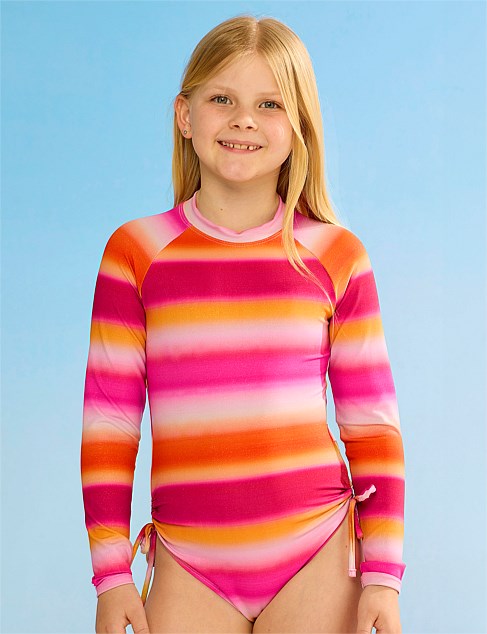 Girls Ombre Paddle Suit - Ombre Red