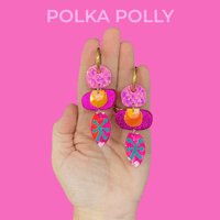 Polka Polly Pink Zinnia - Polka Polly - Splash Swimwear  - Apr24, earrings, polka polly - Splash Swimwear 