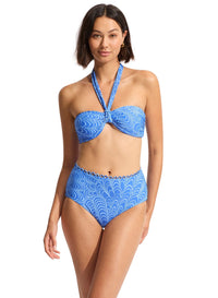 Seychelles Sash Tie Front Bandeau - Azure - Seafolly - Splash Swimwear  - Aug23, Bikini Tops, Seafolly, women swimwear - Splash Swimwear 