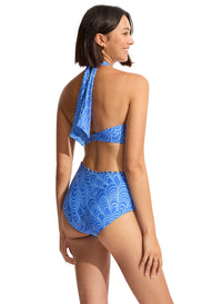 Seychelles Sash Tie Front Bandeau - Azure - Seafolly - Splash Swimwear  - Aug23, Bikini Tops, Seafolly, women swimwear - Splash Swimwear 