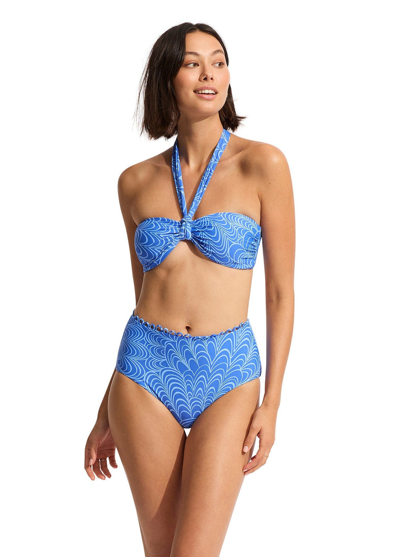 Seychelles Sash Tie Front Bandeau - Azure - Seafolly - Splash Swimwear  - Aug23, Bikini Tops, Seafolly, Womens, womens swim - Splash Swimwear 