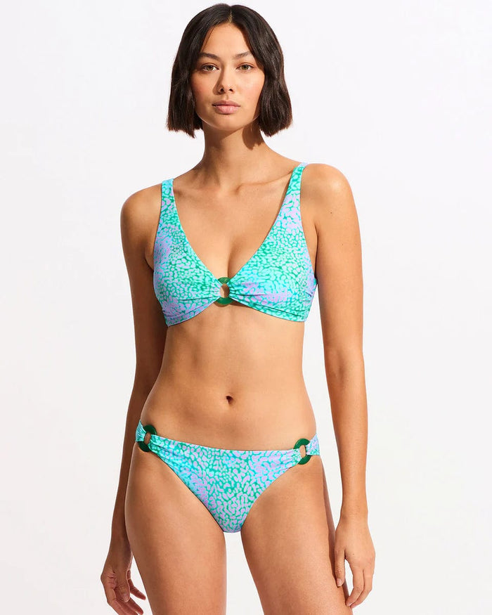 Sea Skin Longline Triangle Bikini Top - Vivid Green - Seafolly - Splash Swimwear  - Bikini Tops, June23, Seafolly, womens swimwear - Splash Swimwear 