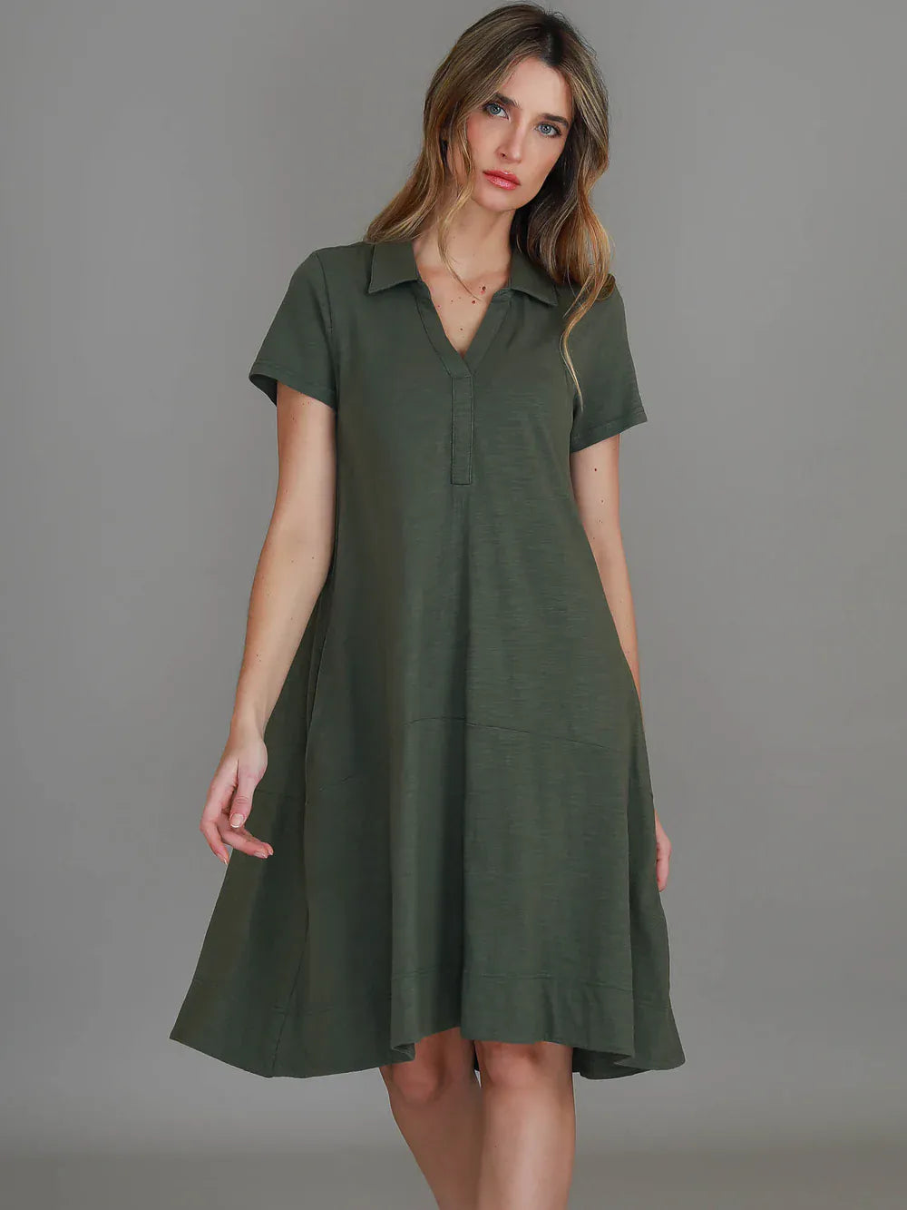 3rd Story 3rd Story Tibby Polo Short Sleeve Dress 1725 3rd Story Tibby Polo Short Sleeve Dress Splash Swimwear Dress Khaki / XS
