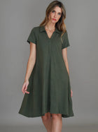 3rd Story 3rd Story Tibby Polo Short Sleeve Dress 1725 3rd Story Tibby Polo Short Sleeve Dress Splash Swimwear Dress Khaki / XS